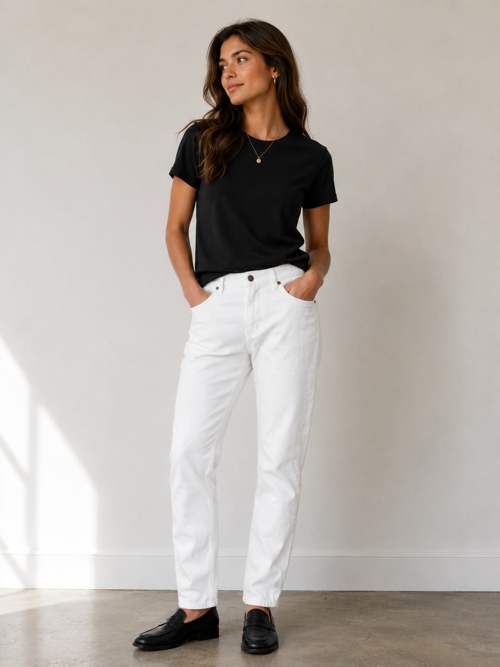 Lauren Ralph Lauren White High-Rise Straight Jeans